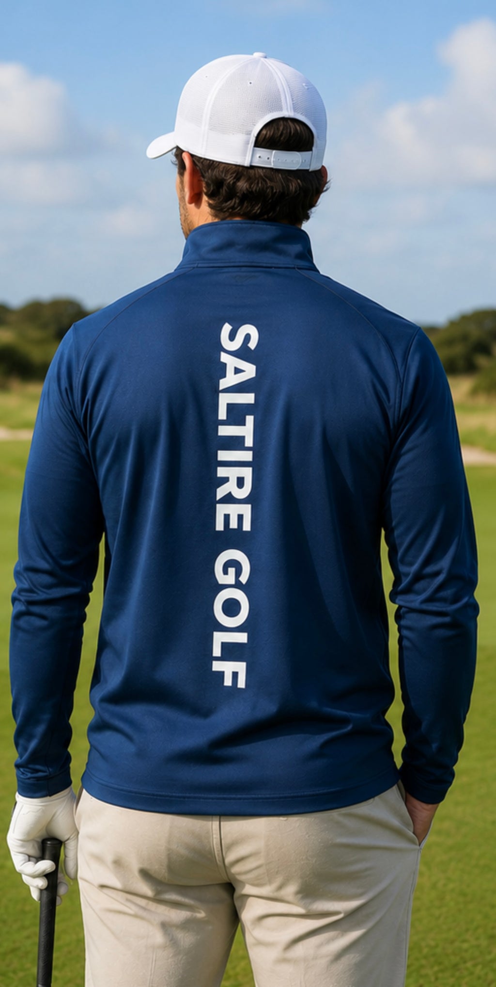 Saltire Golf Mens White Label Limited 1/4 Zipper