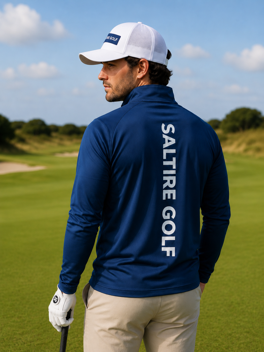 Saltire Golf Mens White Label Limited 1/4 Zipper